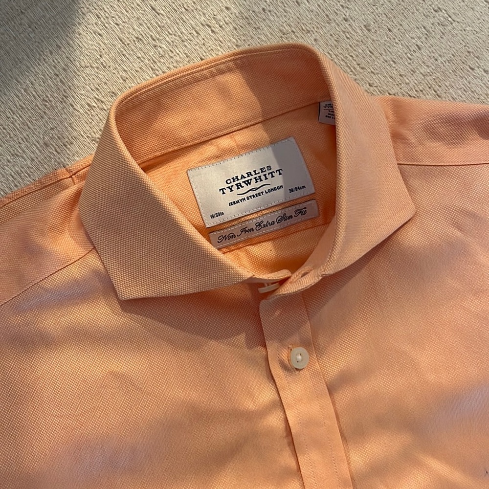 Charles Tyrwhitt Shirt - Orange, Buttons, Great Condition!